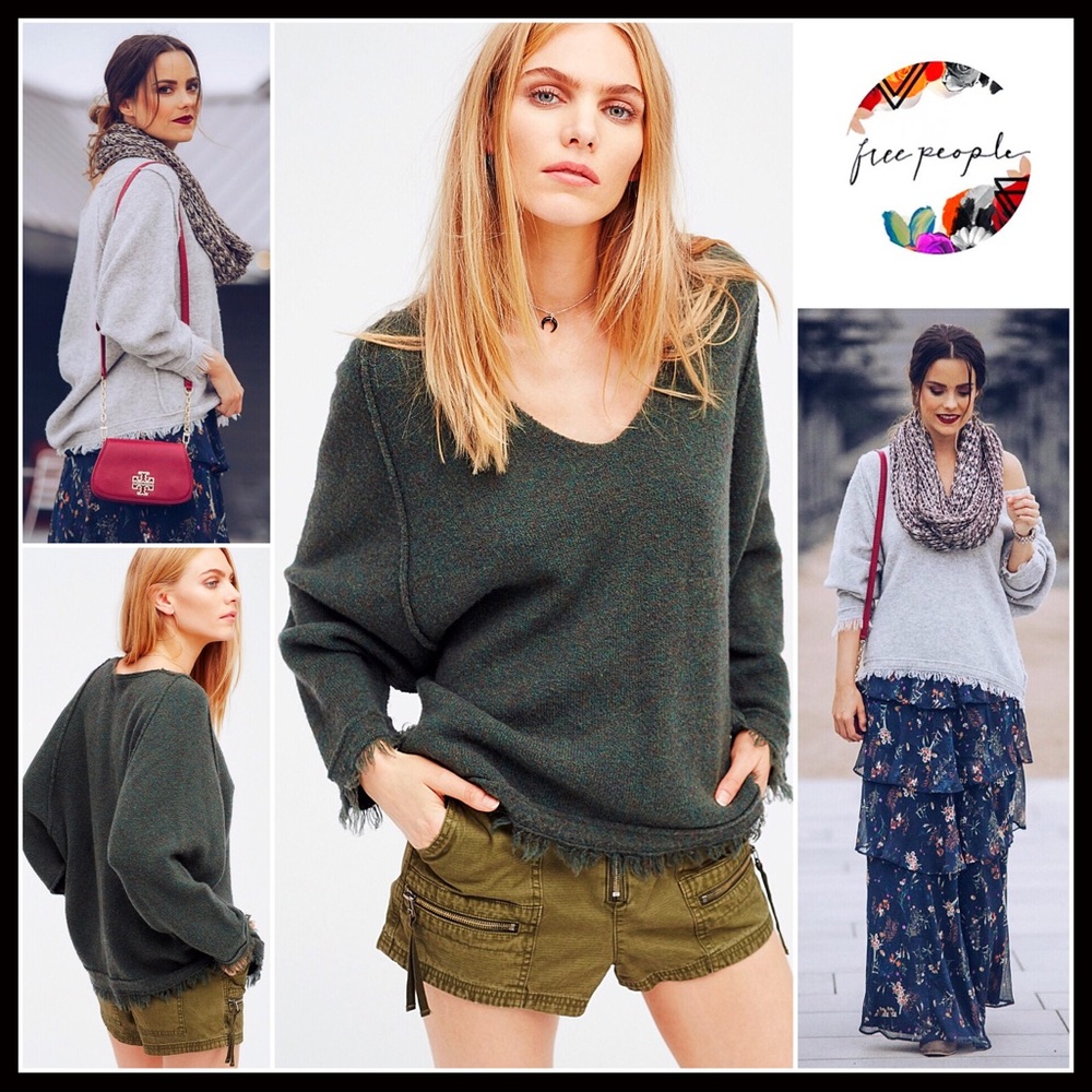 FREE PEOPLE V-NECK PULLOVER TUNIC SWEATER - Picture 7 of 7